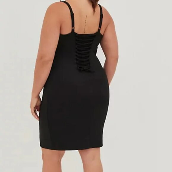 NWT Torrid Mini Scuba Lace-Up Bodycon Dress - Picture 3 of 7
